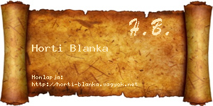 Horti Blanka névjegykártya